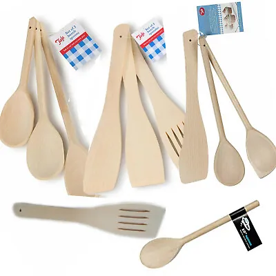 £2.99 • Buy Bamboo Utensil Cooking Spoon Spatula Kitchen Tool Wooden Mix Turner Stirring Set