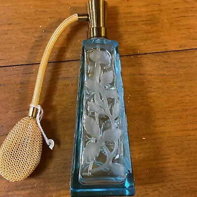 VTG I. W. Rice & Co. Hand Cut Perfume Bottle W/Automizer 6” Made In Japan • $16.55