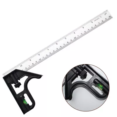 Combination Square 12inch Combo Square Metal Ruler T Square Woodworking Tools  • $8.18