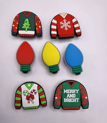 $13.99 • Buy 7pc Ugly Sweater, Christmas Ligh Shoe Charm Set. These Are Compatible With Crocs