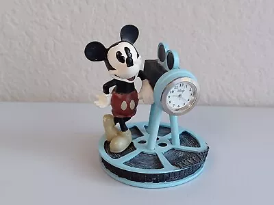 DISNEY Mickey Mouse Desk Clock Figurine Lights Camera Action 4  ~ Needs Battery • $18