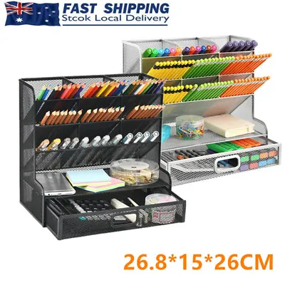 $32.25 • Buy Mesh Desk Organizer Pen Holder Organizer For Desk, Desktop Stationary Organizer