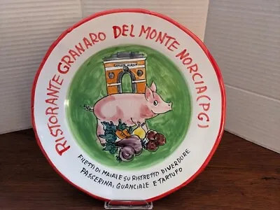 Vintage Solimene Vietri Buon Ricordo Ceramic Plate GRANARO DEL MONTE NORCIA 2015 • $39.90