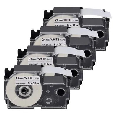 £23.99 • Buy 4PK Black On White Tape Cartridge XR-24WE For Casio KL8200 EZ Label Printer