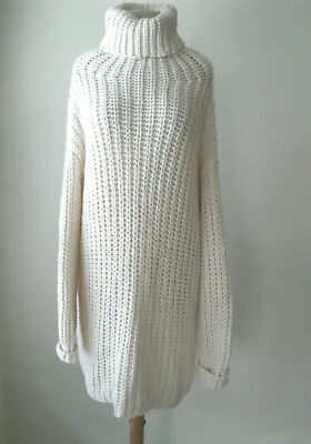 $129.99 • Buy ZARA Ivory Oversize Chunky Knit Turtleneck Sweater Dress S