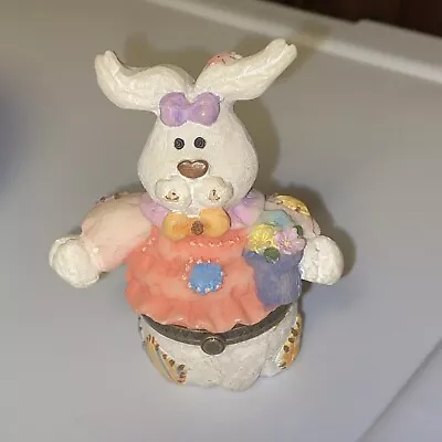 Easter Bunny Limoge Style Trinket Box 3” H X 2” Diameter • $2.50