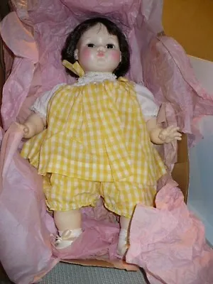 Boxed Vintage Madame Alexander Brunette Puddin #6930 Yellow Dress 17  EUC • $100