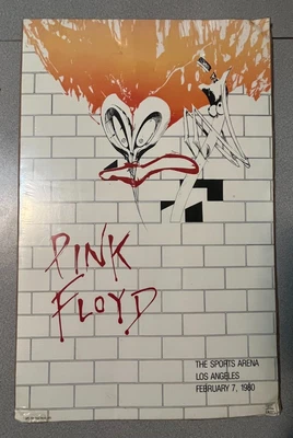 $85 • Buy Pink Floyd 1980 Scarce The Wall Los Angeles Concert Poster Printed 1982