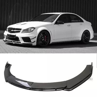 For Mercedes Benz C300 C200 W205 W204 Front Bumper Lip Spoiler Splitter Carbon  • $99.18