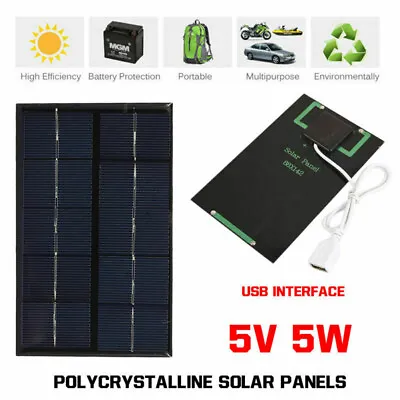 5W/10W 5V Solar Panel Power Bank USB Phone Charger For Outdoor Hiking Travel UK • £8.79