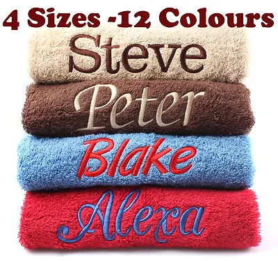 £4.99 • Buy New EMBROIDERED PERSONALISED BATH TOWEL Ideal Gift Set ANY NAME Egyptian Cotton