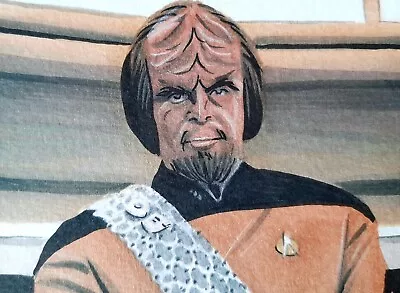 Original Star Trek Worf Aceo Sketch Card Drawing • £4.99