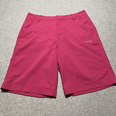 Men's Puma Dry Cell Athletic Lightweight Neon Pink Golf Shorts Mens 32 & 10.5” • $15.99