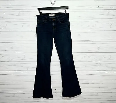 J Brand Flared Jeans Womens Size 27 Blue Dark Wash Stretch Low Rise Slim • $17.14