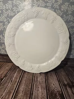 Large Colony Harvest White Milk Glass Torte Plate 14  Grapes Serving Platter • $25.99