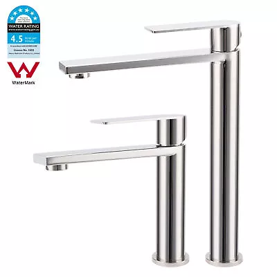 Chrome Tall / Basic Basin Mixer Bathroom Vanity Cabinet Sink Tap Faucet Round • $93.50