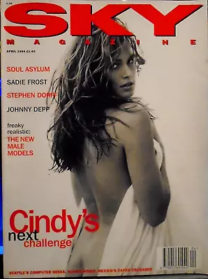 Sky Magazine April 1994 Cindy Crawford/johnny Depp/soul Asylum/sadie Frost • £5.99