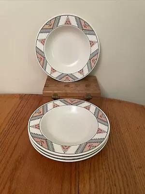 Mikasa Intaglio SANTA FE CAC24 Rim Soup Pasta Bowl 9 3/8  Set Of 4 • $24