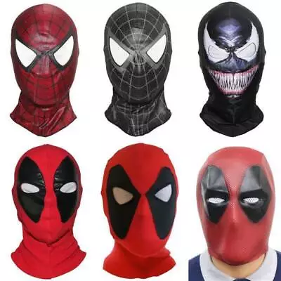 Halloween Venom Headgear Full Mask Spiderman Deadpool Party Cosplay Costume Prop • $18.49