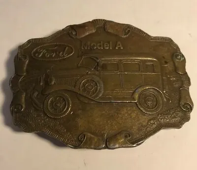 VTG Indiana Metal Craft Belt Buckle Ford Model A Solid Brass Car Classic • $12.99