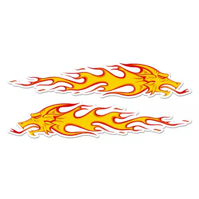 Dragon Flames Pair - Vinyl Decal Sticker - Ebn7581 • $5.07