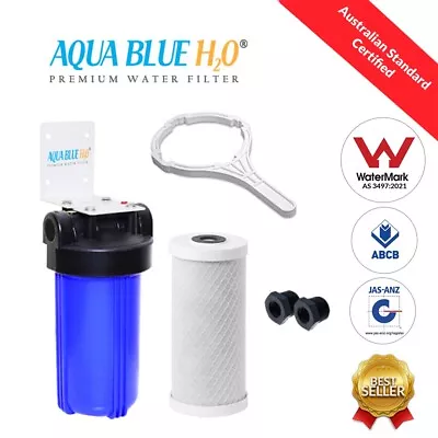 $79 • Buy Big Blue Housing Tank House Water Filter + 1  Ports + 10 X4.5  FILTERS BB10