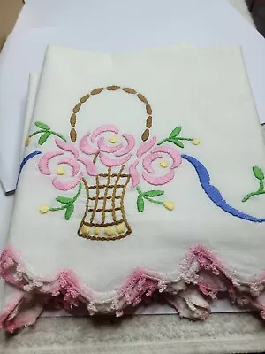 Hand Embroidered Pillow Cases Set Of 2 See Pics • $12.97