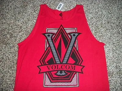 VOLCOM STONE New NWT Mens Tank Top Sleeveless Shirt Red BIG LOGO Medium Large  • $20.90