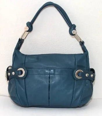 NEW! B. Makowsky Turquoise Leather Satchel Shoulder Bag • $99.98