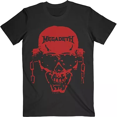 Megadeth T-Shirt Red Vic Hi Contrast Band New Black Short Sleeve All Size Shirt • $12.99