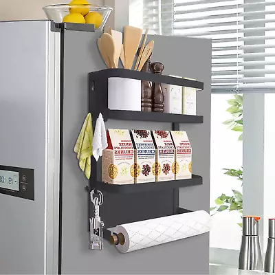 Magnetic Spice Rack Magnetic Paper Towel Holder Magnetic Shelf Spices Organizer  • $36.14