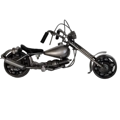 Scrap Metal Motorcycle Sculpture Steel Bike Nuts And Bolts Chopper Harley HD Art • $29.90