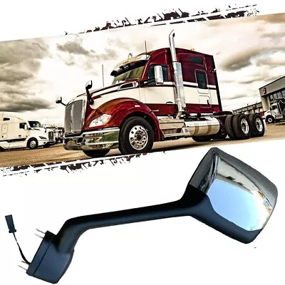 Hood Mirror Chrome With Heater Driver Side Fit For Kenworth T680 Peterbilt 579 • $59