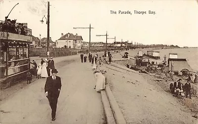 1914 Post Edwardian Postcard Thorpe Bay The Parade • £2.50