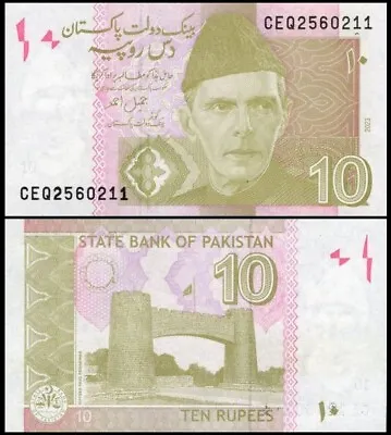 Pakistan 10 Rupees 2023 P-45r UNC • $0.99