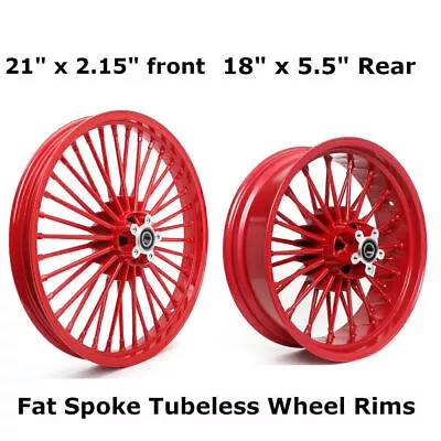 21x2.15 18x5.5 Fat Spoke Wheels For Harley Softail Night Train Dyna Wide Glide • $619.59