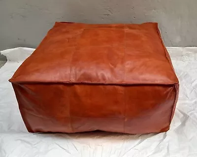 Genuine Leather Bohemian Classic Unstuffed Moroccan Footstool 30'' Pouffe • $152