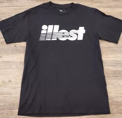 Illest Brand Mens T Shirt Black Medium 100% Cotton Spell Out Graphic Made In USA • $24.99