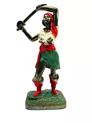 Vtg K&O 20s 30s Bronze Flapper Pirate Cold Painted Sculpture Bookend • $249.99