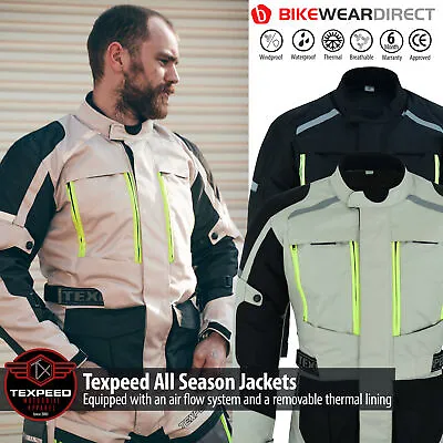 NEW Mens Motorcycle Waterproof Cordura Textile Jacket With Motorbike CE Armours • $73.98