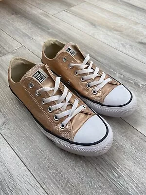 Converse Chuck Taylor All Star Gold Glitter XMAS Sneakers Trainers Low Top UK 5 • £29.99