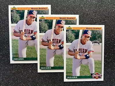 1992 Upper Deck MANNY RAMIREZ #63 Cleveland Indians ROOKIE - BASEBALL 3-CARD LOT • $2.50