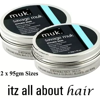 SAVAGE MUK STYLING MUD DUO 2 X 95gm By MUK Hard Hold Australian Stockists Stock • $58