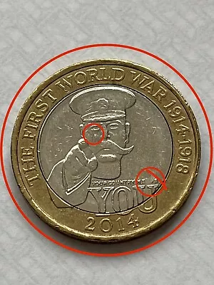 *ERROR COIN* £2 Coin 2014 First World War Centenary Lord Kitchener - See Info • £49.99