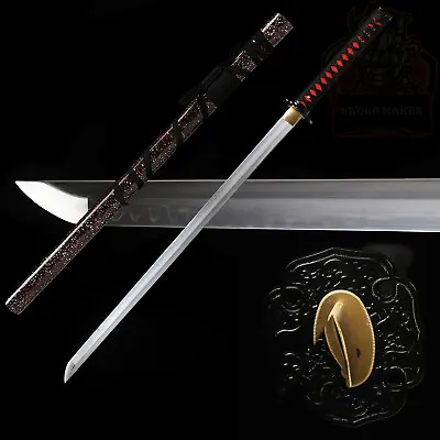 Hand Forge Clay Temperped T10 Steel Japanese Samurai Ninja Sword Katana Sharp • $99.99