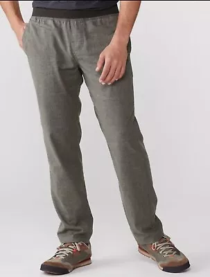 PRANA New Men’s Large Hemp Beach Lounge Athleisure Pockets Vaha Gray Yoga Pants • $40