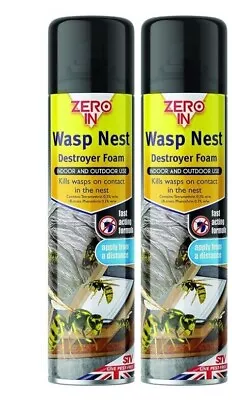 Zero In Wasp Nest Killer Destroyer Spray Foam Fly Wasps Nest Killer Spray 300ml • £6.75