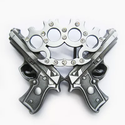 Guns With Rhinestones Metal Novelty Belt Buckle • $11.95