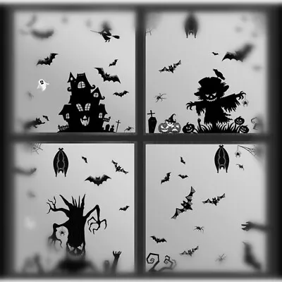 Halloween Glass Window Decoration Scarecrow Haunted House Static Window Stickers • £1.99