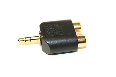 Stereo Mini Headphone 3.5 Mm Jack Plug To TWIN 2 RCA PHONO Sockets Audio Adapter • £2.18